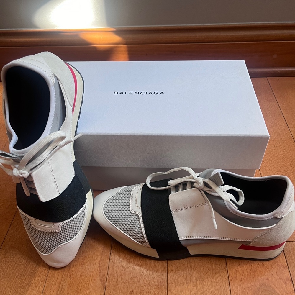 Make an offer! Balenciaga Tess leather and neoprene sneakers